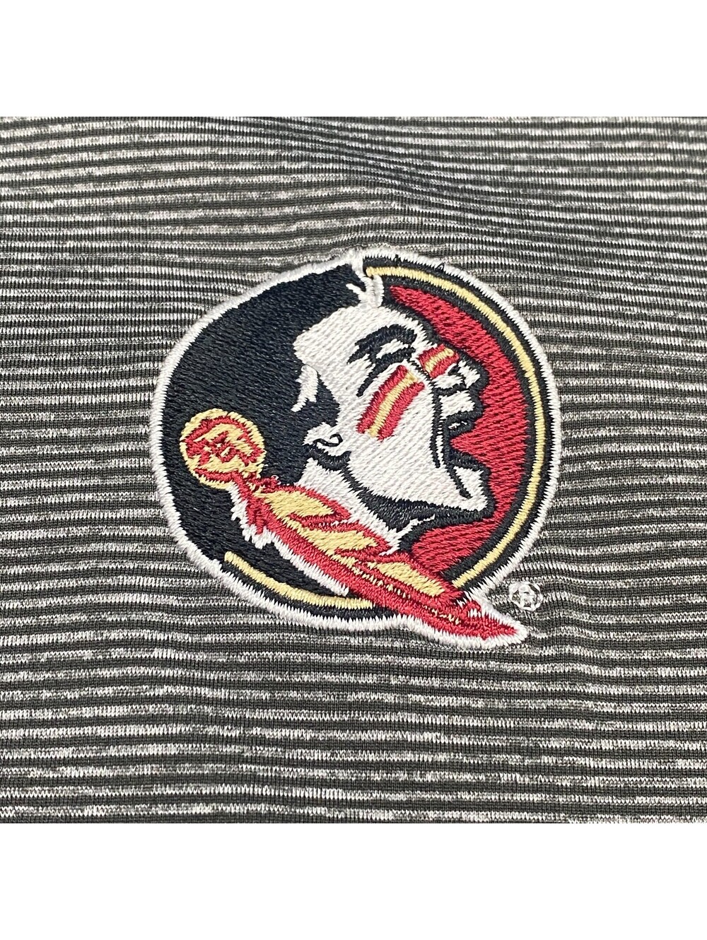 Florida State Seminole Vineyard Vines Performance Polo Shirt Mens M Gray Striped - Picture 5 of 10